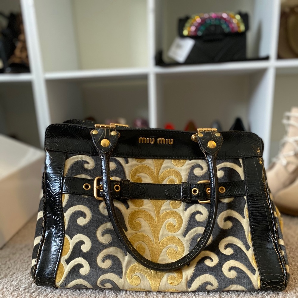 Vintage Miu Miu Velluto Twiggy Tote